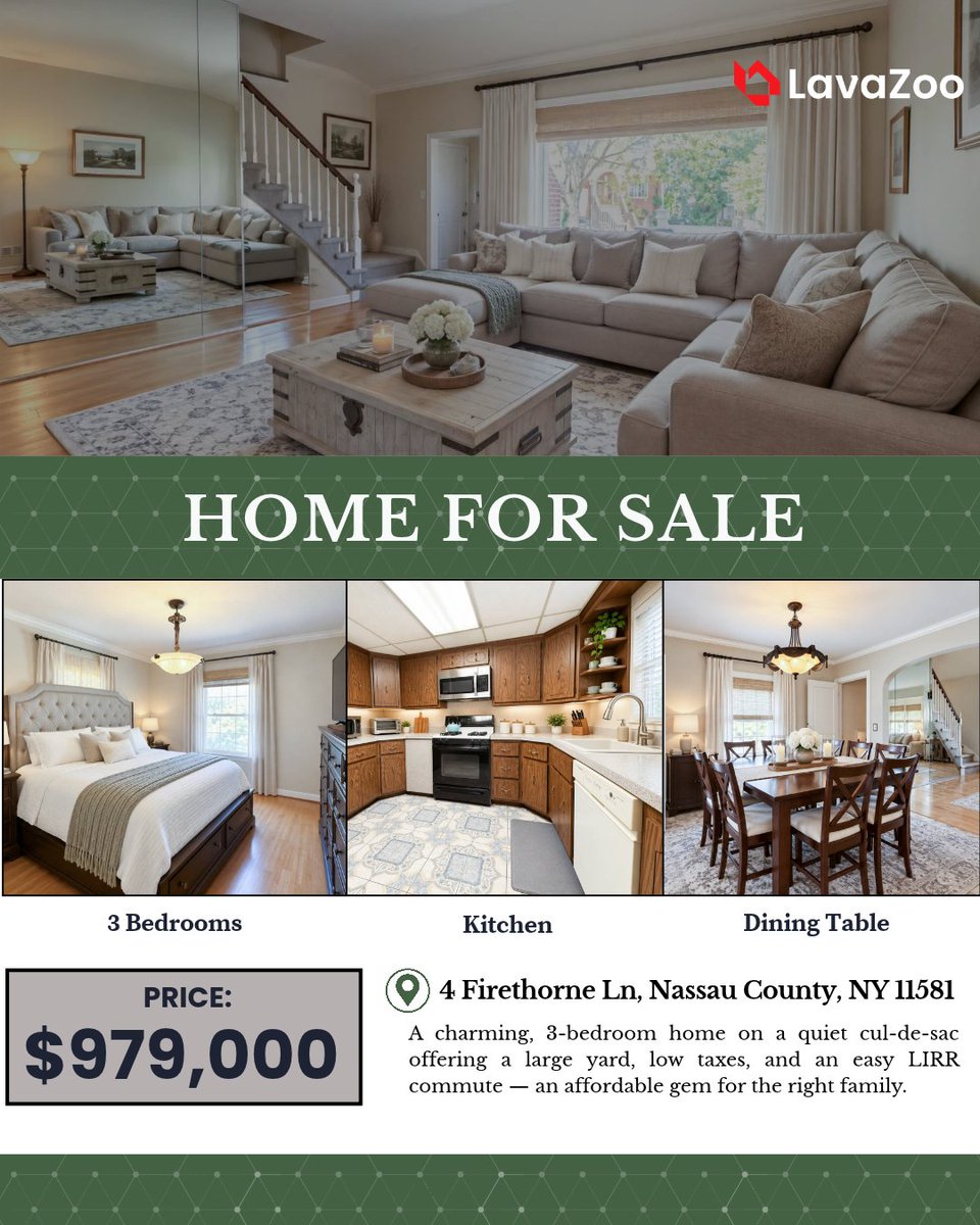 lavazooRE's tweet photo. 🏡 A home that checks every box — without breaking the bank!
Whether you're a growing family or simply looking for a place to truly call home, this one is hard to pass up.

This 3-bedroom charmer comes with everything your family needs:
🪵 Hardwood floors, tile & carpet throughout
🍳 Stainless steel appliances, including washer & dryer
💰 Low taxes
🚗 No alternate side parking

👉 View the full listing and connect directly with the listing agent on LavaZoo
Or are you the listing agent? Claim your listing!
#realestate #newyorkrealestate #realestateagents #nycrealestate #newyorkhome