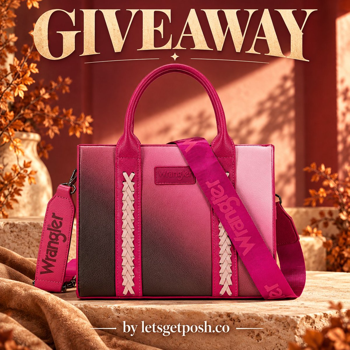 letsgetposh_co's tweet photo. 🍂💗 THE AUTUMN ROSE GIVEAWAY: WIN A WRANGLER TOTE BAG! 💗🍂

Cozy knits, your favorite boots, and a gorgeous bag to pull it all together! We’re bringing a little western charm to your fall wardrobe with this Wrangler by Montana West Tote Bag. 🤠✨

With its rich pink gradient, contrasting cream woven details, and statement Wrangler strap, this beauty adds a romantic pop of color to denim days and sweater weather.

🎁 One lucky winner will receive this Wrangler Tote Bag!

Here’s what makes it your next fall favorite:

🍁 Western-inspired gradient design with a beautiful blend of pink and deeper tones.
👜 Chic top handles for carrying it as a classic satchel.
💗 Adjustable, detachable strap so you can wear it on your shoulder or across your body.
🔒 Sturdy zipper and upgraded hardware for everyday adventures.
📏 Perfectly petite proportions: 10.6" × 8.6" × 4.7", with a 4.5" handle drop.

Whether you’re heading out for a coffee date, browsing a fall market, or meeting friends for brunch, this little statement bag is ready to come along. ☕🍂

💖✨ OPEN WORLDWIDE 🌎
🔗 LINK IN BIO ☝️
🎁 ENTER FOR YOUR CHANCE TO WIN!
If you don't want to wait, find it in our shoppable link in bio 🛍️✨
Good luck, Poshies! 💕✨

#Giveaway #HandbagGiveaway #WranglerBags #FallFashion #WesternFashion

https://t.co/dr7dp8Ah0Y
