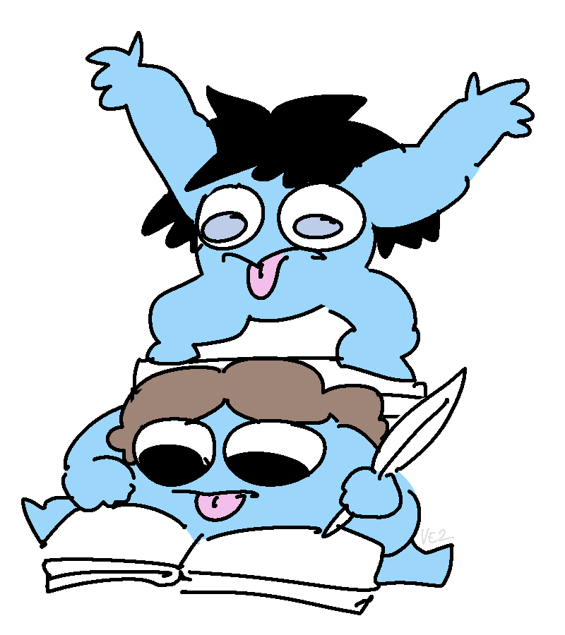 vezimira's tweet photo. me and bf as blue scribes. for reasons https://t.co/T8AOJ03YRs