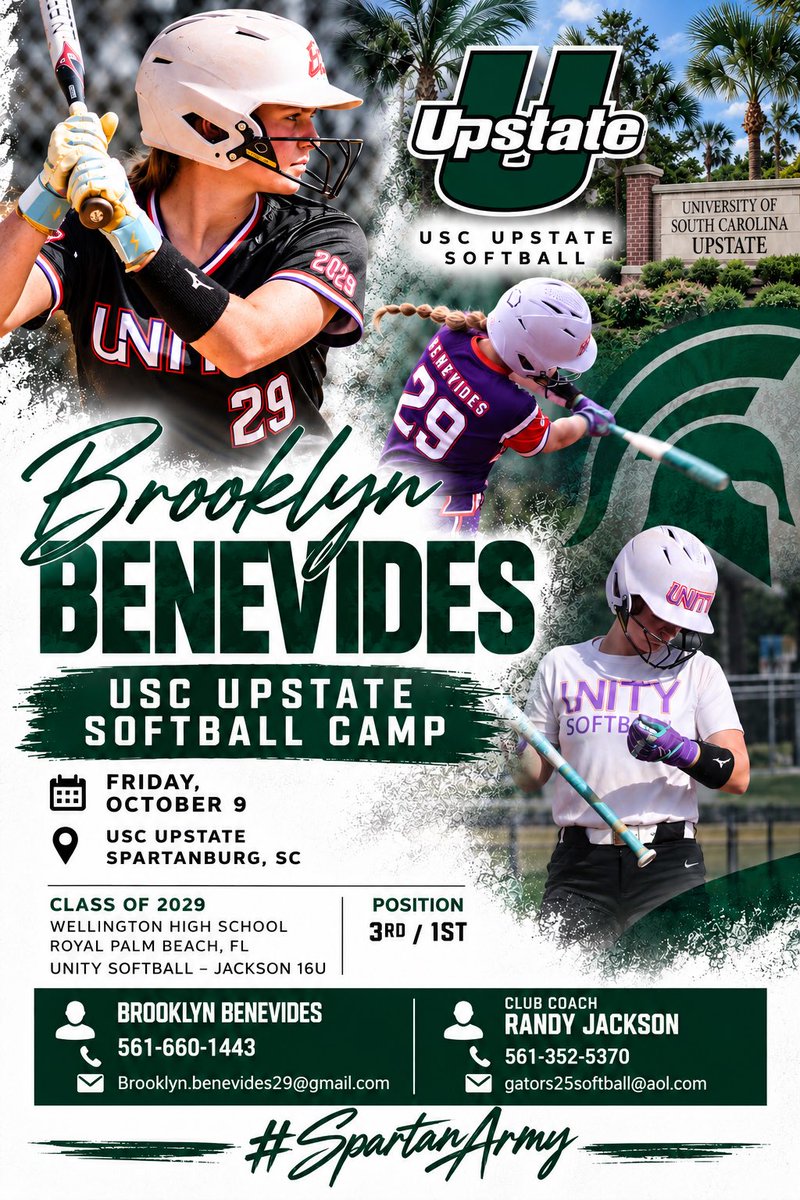 B_Benevides29's tweet photo. Excited to get up to the Palmetto State and workout and see campus @UpstateSoftball on Friday……..can’t wait to see and learn from @PACKUPSTATE and @Coach_TMeds again!  Getting some swings and tee work in @WSportsacademy_   #MTFY #SpartanArmy @DeVoTrAv @JonBostic @Jackson_Unity @VAUnitySB @UnityCoachJosh