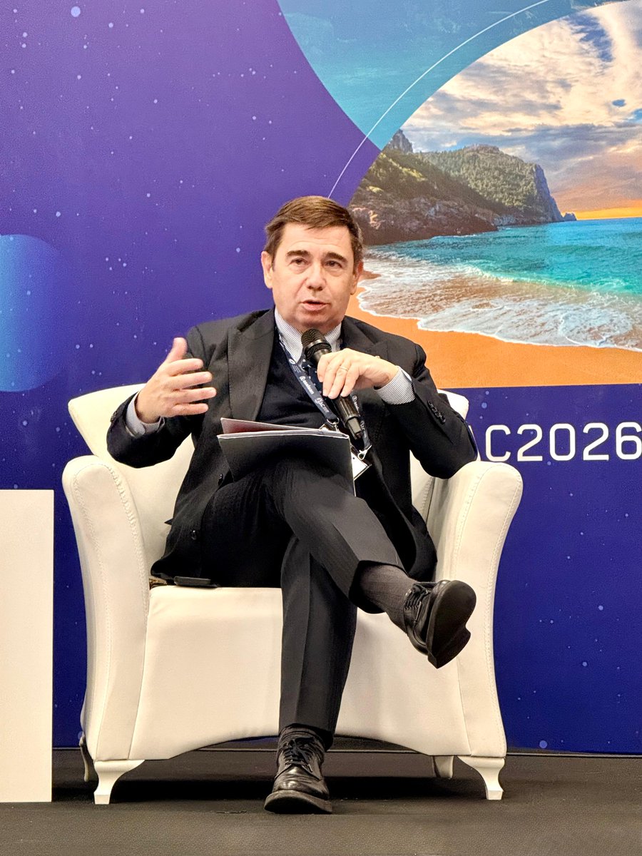 LDO_Space's tweet photo. At @IAC2026Antalya, @massimoc_square, Managing Director of #LeonardoSpace, joined the GNF Session – Heads of Industry: One-on-One Conversations, sharing his perspective on the transformation of the Space sector and the evolution of Earth observation.

Space is rapidly evolving. For #Leonardo, this means combining Space capabilities with digital technologies such as cloud, AI and cyber resilience, while helping strengthen the wider ecosystems.

In Earth observation, the focus is shifting from spatial resolution alone to the ability to deliver useful information fast. High revisit rates, low latency, connectivity, cloud and AI are becoming essential to turn satellite data into actionable information.

These capabilities come together in Leonardo’s new Earth observation constellation, designed to deliver persistent, near real-time information for applications ranging from emergency response and critical infrastructure to precision farming — turning data from Space into action on Earth.

@telespazio | @e_geos 

#IAC2026