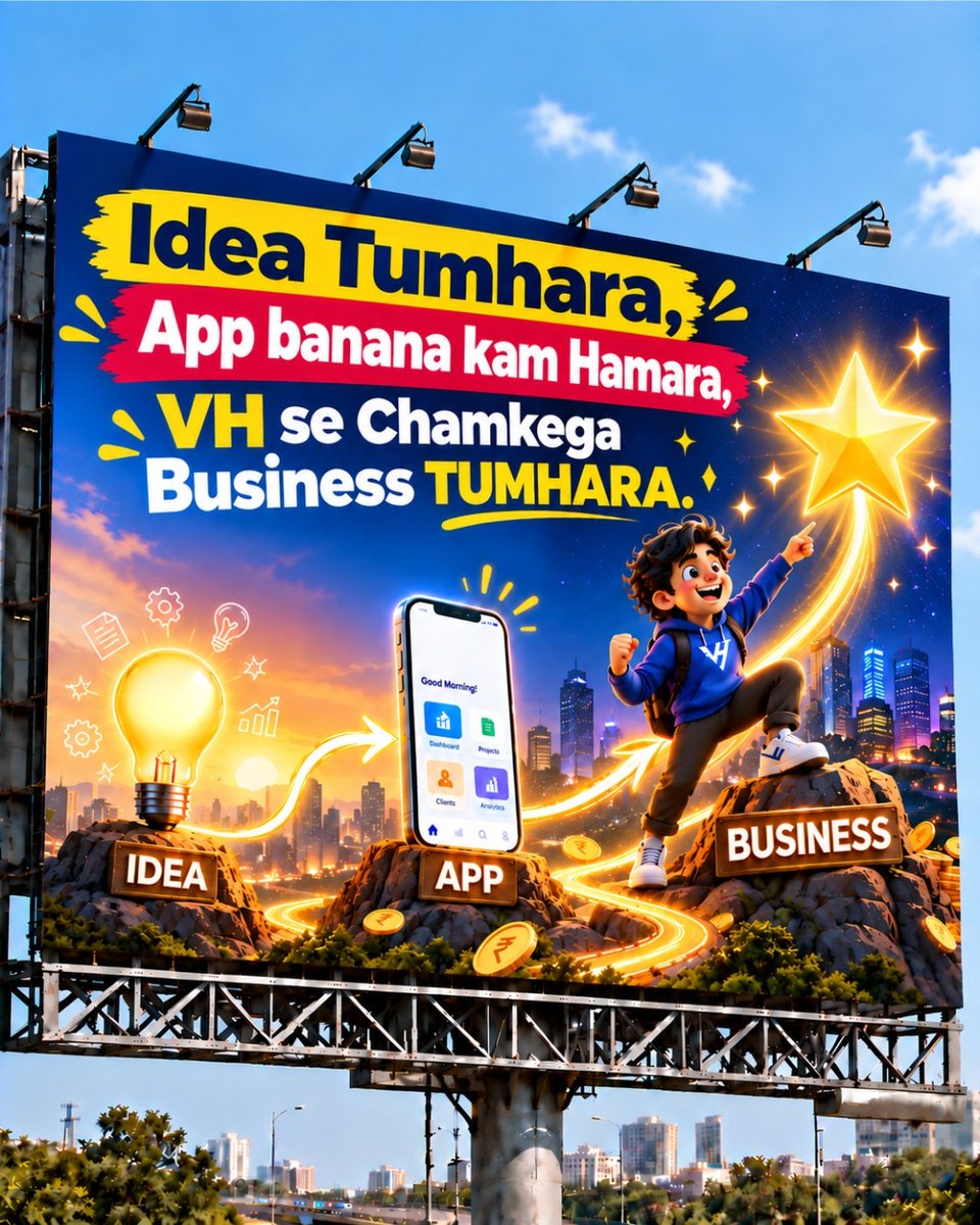 VirtualHeight's tweet photo. Idea tumhara, app ka execution humara! 💡

From concept to custom app, VH helps turn your digital vision into business growth. 🚀
VH se chamkega Business Tumhara! ⭐

#AppDevelopment #BusinessGrowth #TechSolutions https://t.co/XrU3j2HKMD