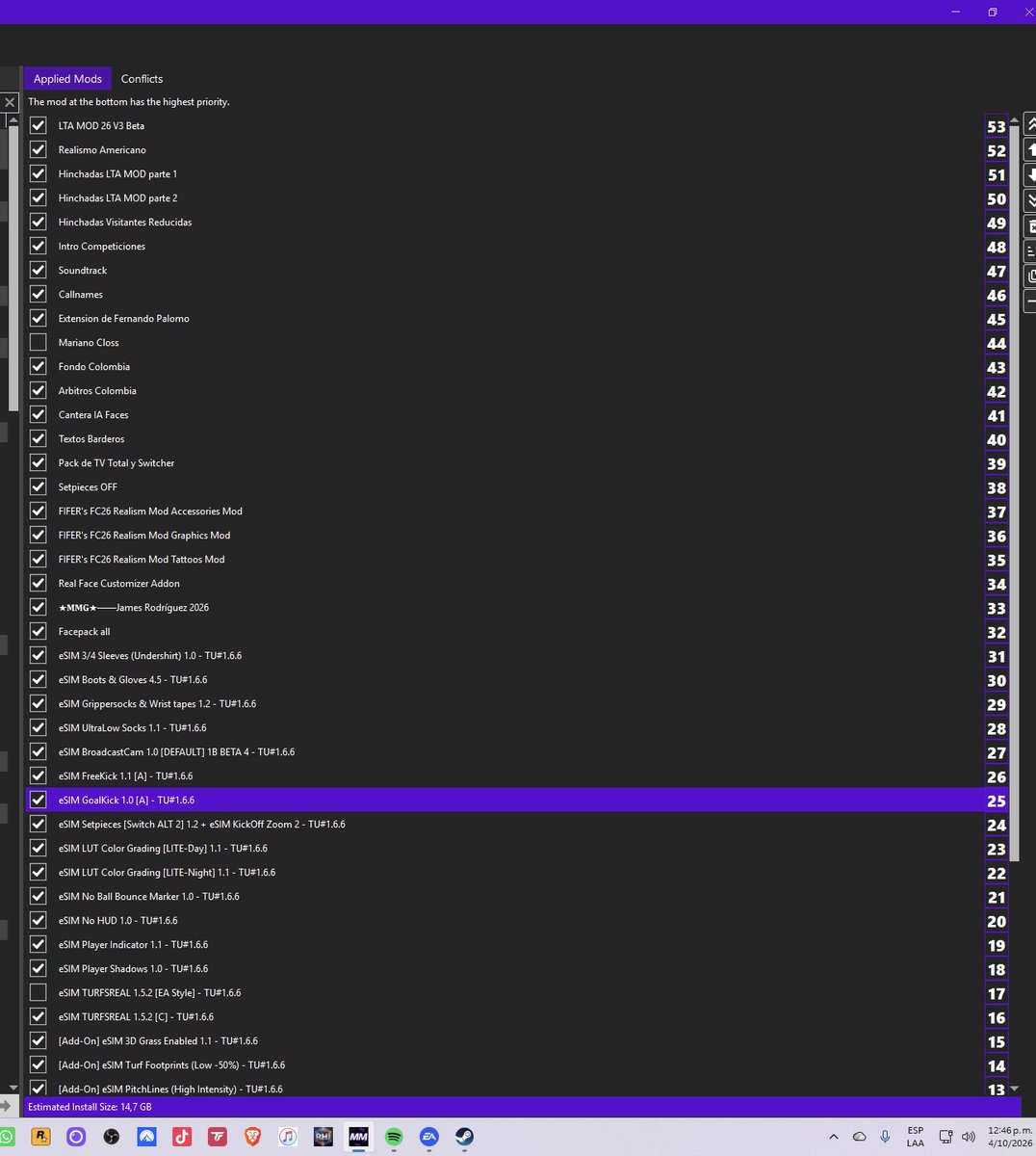 ElGordito_Manco's tweet photo. Muchachos acá les dejo mis dos combinaciones en Mod manager, una con LTA y otra con FIFER 👌🏼😉 https://t.co/7NqLQOZfLJ