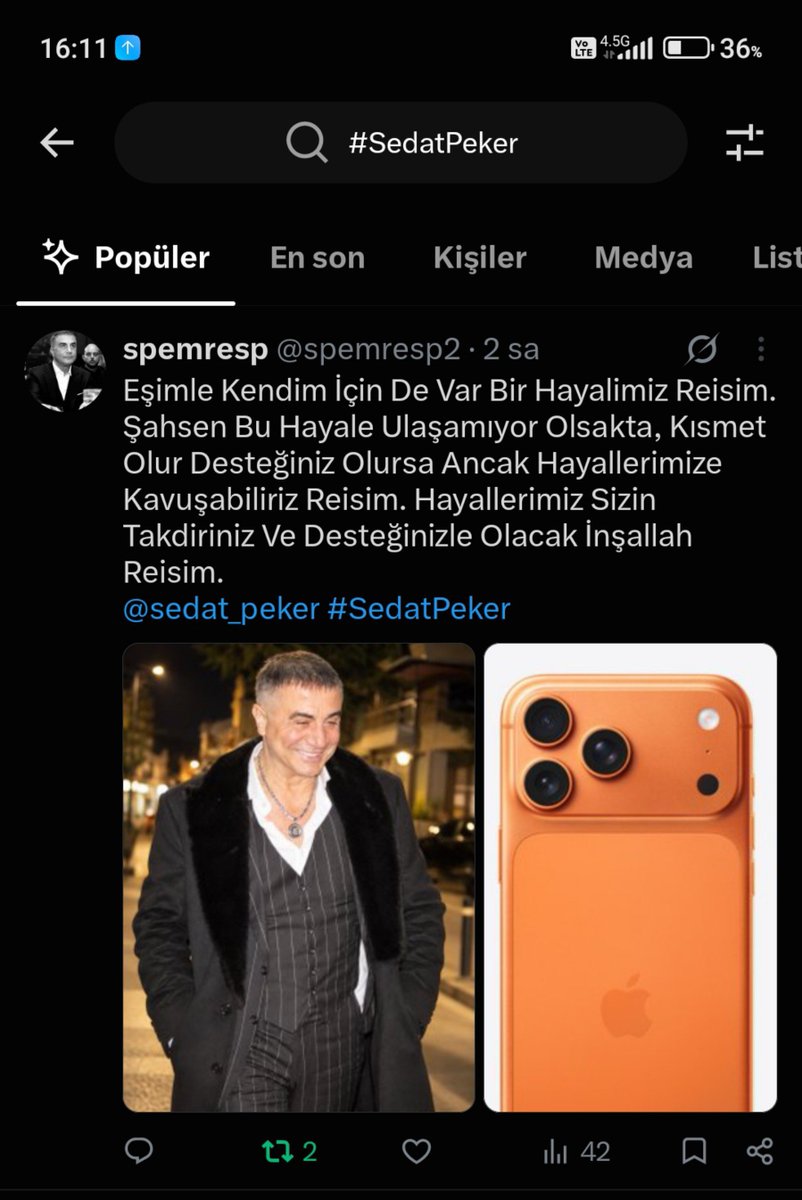 spemresp2's tweet photo. Buraya düşmesi bile bir umuttur bize reisim. Belki denk gelir görürsünüz de bizde desteğinizle hayallerimize kavuşabiliriz reisim. Dilerim tez zamanda size ulaşır bu isteğim reisim 
@sedat_peker @yvzayd @hizirreis999 #SedatPeker https://t.co/JNEQJbBW3p