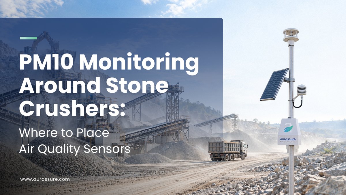 Aurassure's tweet photo. PM10 readings around a stone crusher depend on where the monitor is placed. Our latest blog looks at upwind, downwind and operational monitoring, why wind direction matters, and what CPCB guidance says about PM10 monitoring.

Read: https://t.co/gfVuQmIAND https://t.co/gbA80vdMMK