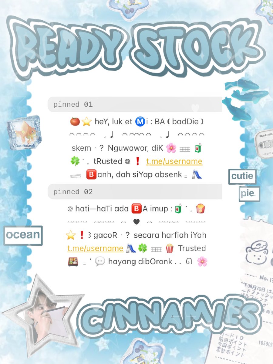 cinnyamies's tweet photo. ╭┈  ֹ   help repost? thankies, sweetie 🐳

{ II } ׁ ๑ 🪽.. haii, timan — timun ?! naka punya wording ready stock nih 𓏏𓏏 ִ ⊹ bio 3.500/ea 𖢷 ׅ  ࣪  ⸝⸝ pinned, payment, done payment 5.500/ea💧🦴 yuk, ping chat:ie aku &amp;. take sekarang juga 𓈒˚ >___^

#bealanja https://t.co/rKecl0MiW7