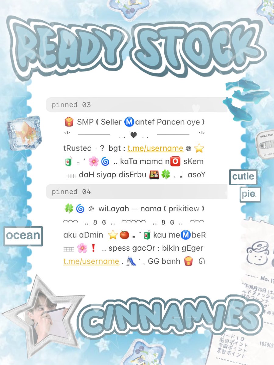 cinnyamies's tweet photo. ╭┈  ֹ   help repost? thankies, sweetie 🐳

{ II } ׁ ๑ 🪽.. haii, timan — timun ?! naka punya wording ready stock nih 𓏏𓏏 ִ ⊹ bio 3.500/ea 𖢷 ׅ  ࣪  ⸝⸝ pinned, payment, done payment 5.500/ea💧🦴 yuk, ping chat:ie aku &amp;. take sekarang juga 𓈒˚ >___^

#bealanja https://t.co/rKecl0MiW7
