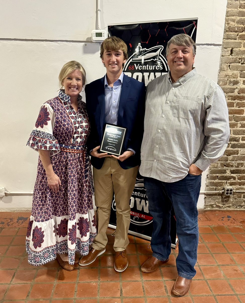 Carson_Kohn's tweet photo. Honored to be named the 68 Ventures Special Teams Player of the Month. Thank you to my coaches, teammates, and family. @CoachKCotton @barrett_trotter @GCMSportsAL https://t.co/4zv9nGf53c