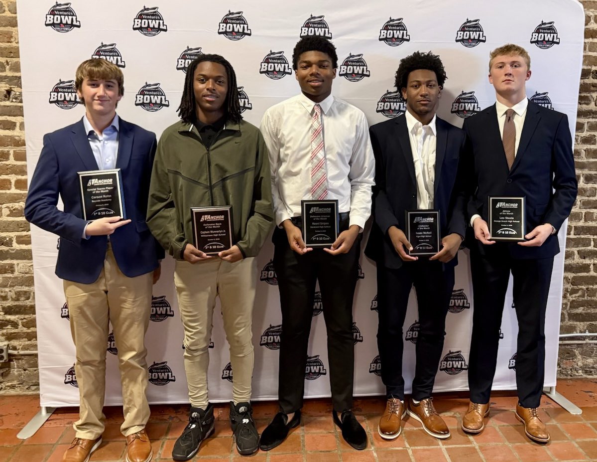 Carson_Kohn's tweet photo. Honored to be named the 68 Ventures Special Teams Player of the Month. Thank you to my coaches, teammates, and family. @CoachKCotton @barrett_trotter @GCMSportsAL https://t.co/4zv9nGf53c