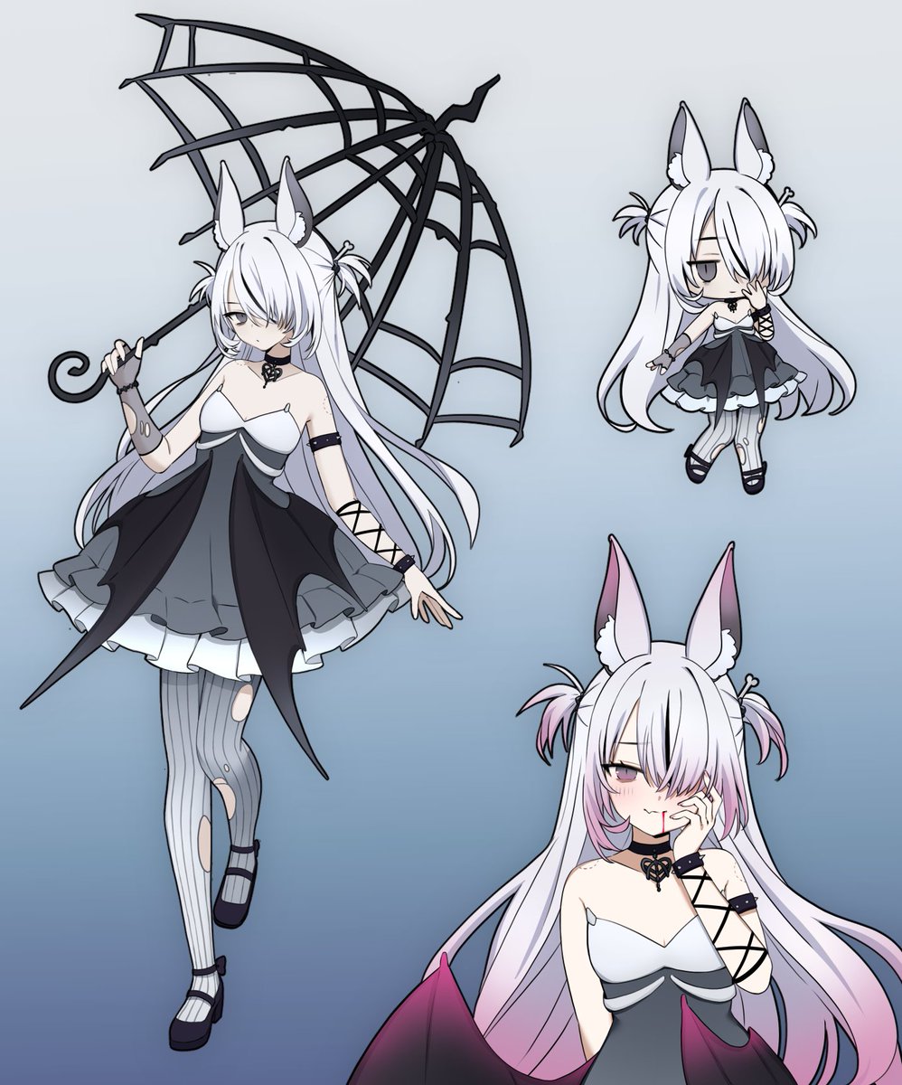 L1noll's tweet photo. 🦇 ˖Vampire Bat Adopt ˖🦇

She's normally very deadpan and monochrome but gets more colorful and expressive the more blood she drinks!

♡ and ↻ appreciated!!

🩶 She's available to adopt! 
Info below⬇️

#adoptable https://t.co/ClHaQMZO3C