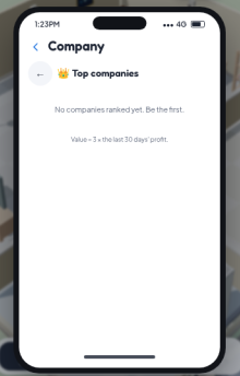 akinWeb3's tweet photo. Lagos Life added companies today. Phone > Company, ₦50k to register, customers come every evening.

The Companies ranking is still empty, so the first profit tonight takes #1. I opened Banana Holdings, a food spot in Ajah.

What are you opening? First night's takings tomorrow. https://t.co/TcAtP882fF