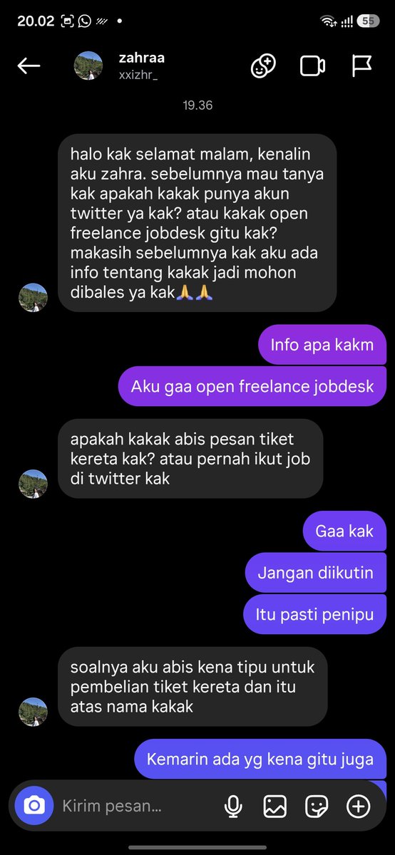 gigischandesu's tweet photo. ‼️PENIPUAN HATI2 JOB FREELANCE ORG INI @noizti TELE: @Mylittlestoreid Wa: 081511598462 FREELANCE IMING2 PESAN TIKET KERETA, JANGAN DIIKUTIN ITU BISA JD TAGIHAN PAYLATER BUAT KALIAN, DATA NAMA-NIK &amp; DATA KONTAKNYA BEDA! DIA MEMAKAI DATA NAMA-NIK SAYA!! #zonauang #freelance #tipu https://t.co/08nmPjqeHJ