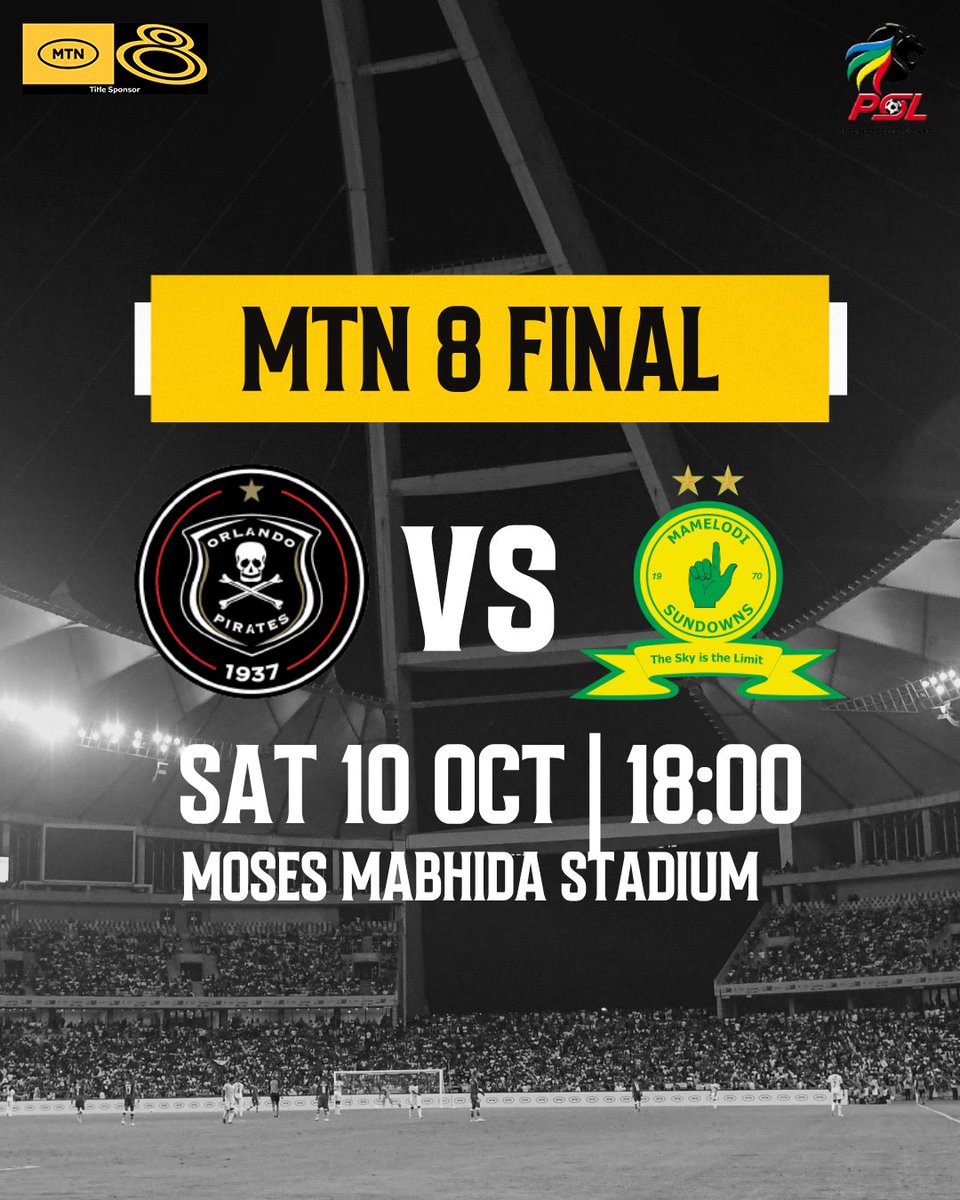 OfficialPSL's tweet photo. The PSL is back with a bang this weekend as @orlandopirates take on @Masandawana for the season's first trophy 🏆 

#MTN8 https://t.co/pa3hZ2QR88