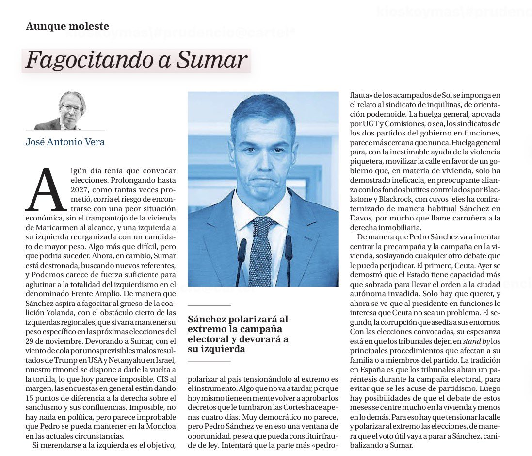 Exojo's tweet photo. Tarde, pero leo a @JosAntonioVer20 en @larazon_es https://t.co/k8cM3F7zky