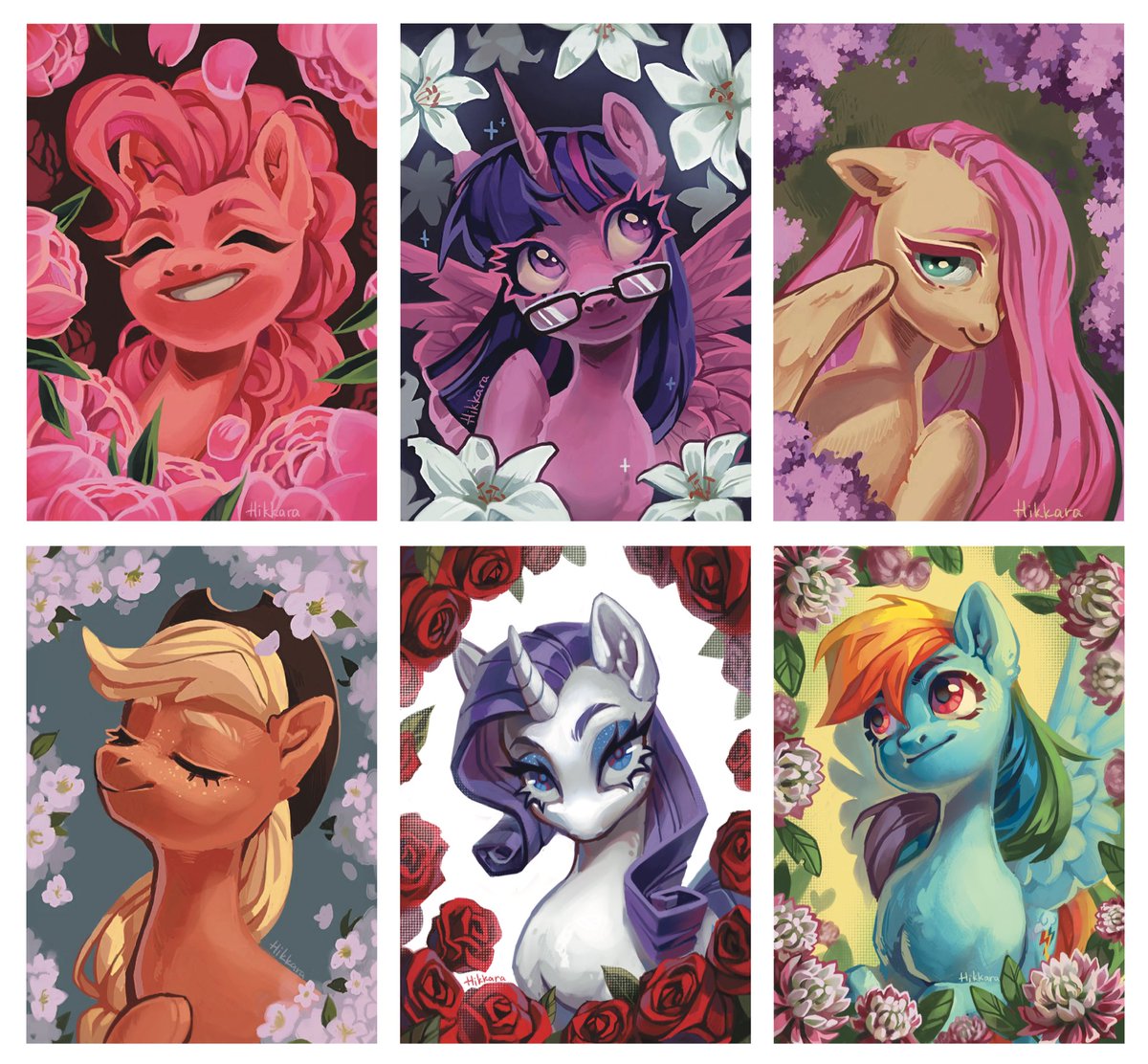 hikkara740772's tweet photo. A year ago, I created a floral series featuring the mane six  
preventing my aversion to drawing flowers… 

#mlp #mylittlepony #art https://t.co/rqHo3S7p9I