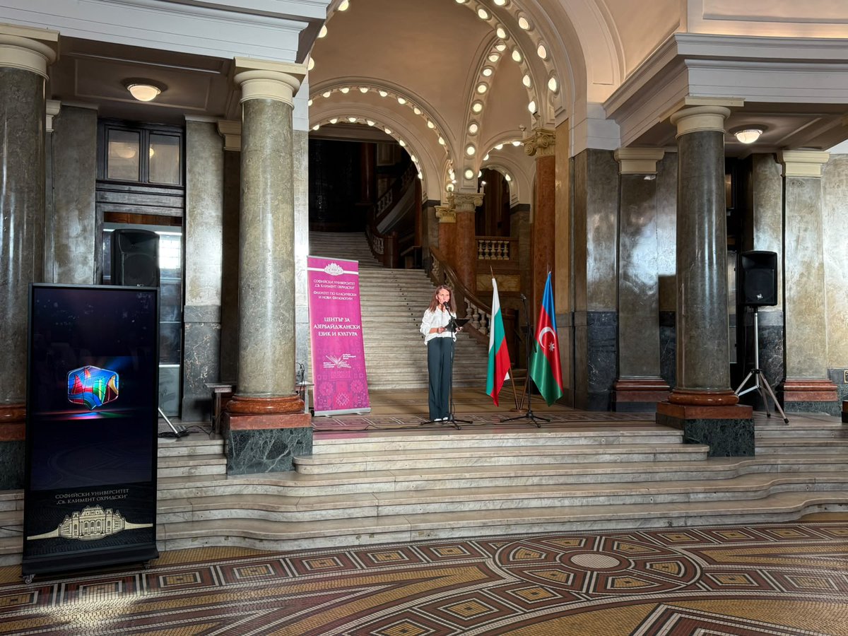 AzEmbBulgaria's tweet photo. По повод 5 октомври – Световния ден на местообитанията, Световния ден на архитектурата и Световния ден на учителя, в Софийския университет „Св. Климент Охридски“ беше открита фотоизложбата „Архитектурното наследство на Азербайджан и България през погледа на студентите“, организирана съвместно от Посолството на Република Азербайджан в Република България и Центъра за азербайджански език и култура в Софийския университет.
https://t.co/4r8sWl9tAu
On 5 October, on the occasion of World Habitat Day, World Architecture Day and World Teachers’ Day, a photo exhibition entitled “The Architectural Heritage of Azerbaijan and Bulgaria Through the Eyes of Students” was opened at Sofia University “St. Kliment Ohridski”. The exhibition was jointly organised by the Embassy of the Republic of Azerbaijan to the Republic of Bulgaria and the Centre for Azerbaijani Language and Culture of Baku Slavic University operating at Sofia University.
https://t.co/5F4kzlUzTf