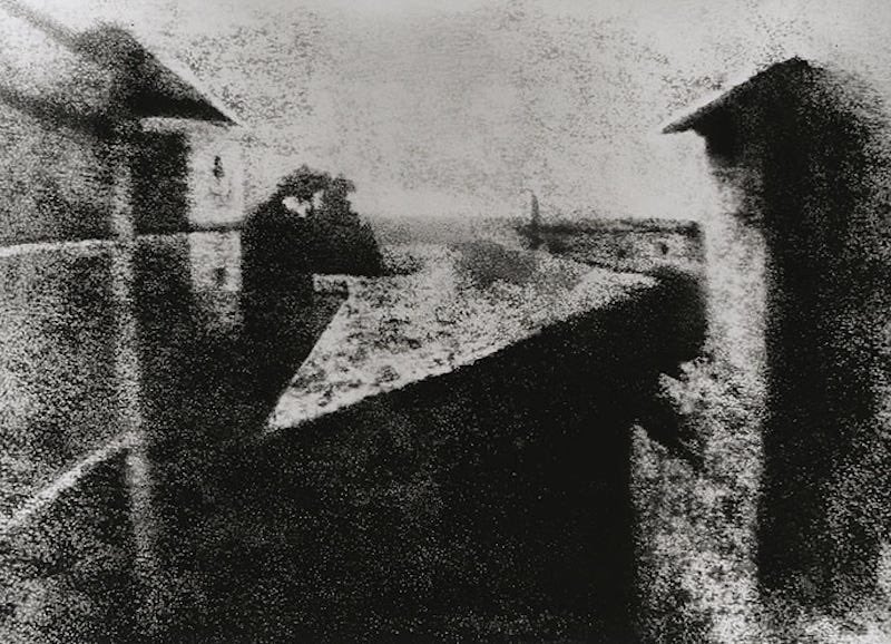 100YearsAgoLive's tweet photo. The world celebrates the 100th anniversary of photography. 

100 years ago today, on October 6, 1826, Nicéphore Niépce took the earliest surviving photograph, “View from the Window at Le Gras.” https://t.co/Om3peqnvNV