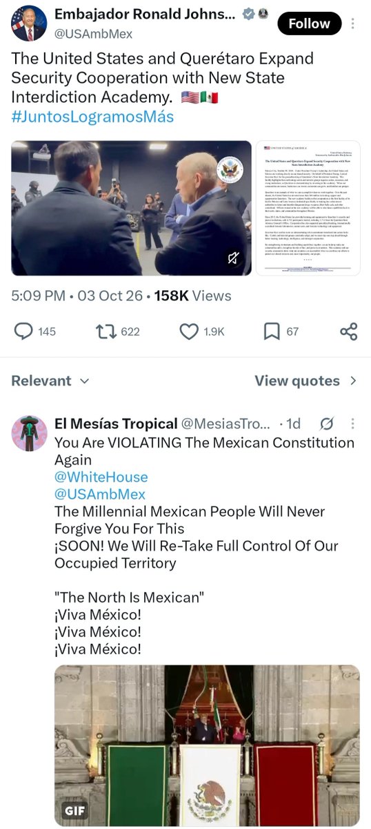 MesiasTropical's tweet photo. @SSCQro @makugo
@MaruCampos_G
Corrupt Cowards Traitors
Traitors To My Ancestral Land Maya,Mexica,Zapoteca,Chichimeca,Olmeca

Traitors Like You Deserve Nothing But Punishment And The Scorn Of The Entire Dignified Mexican People
#TraidoresALaPatria

Viva México
Viva México
Viva México https://t.co/q17q2sfSRk