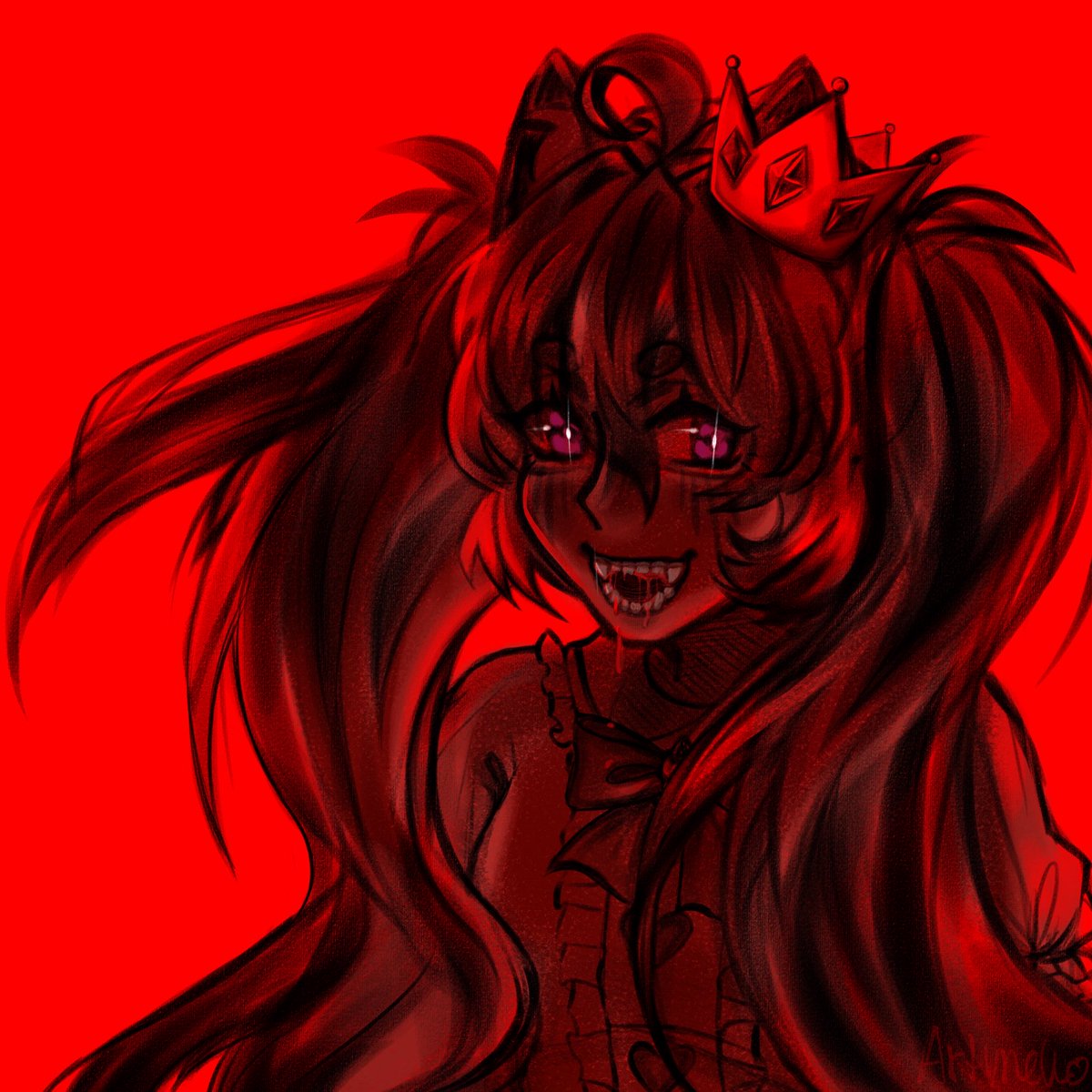 IchiShoko's tweet photo. Soaked in red 

#vtuberart #envtuber #horrorart https://t.co/5NjUrc28r6