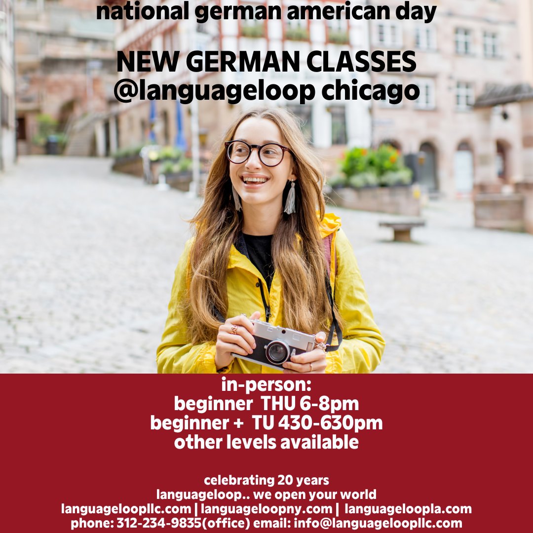 LanguageLoop's tweet photo. it's the perfect day to register for your german language lessons this fall 📸

free level check w/ appointment: 312-234-9835  

if you prefer private tutoring or online classes, contact us!

don't forget to ask about our special this october too 😉

https://t.co/DKfHI685Wn | https://t.co/o3K9VGkGUy

#german #languagelearning #foreignlanguages #chicago #newyork #losangeles #worldwide #illinois #germanlanguage #tutoring #classes #germany #hamburg #germanclasses #germanlessons #programs #courses #languagelessons #onlineclasses #onlinecourses #berlin #fall #TravelHacks #westloop #germanamericanday #germanamerican #germanheritage