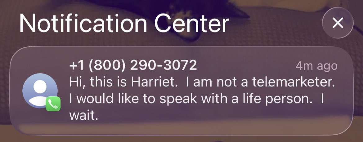 twinstarAA's tweet photo. The AI telemarketers are the best ones lmao she said “I’ll wait😒” like bitch lose the attitude… https://t.co/JQtRe0GyAC