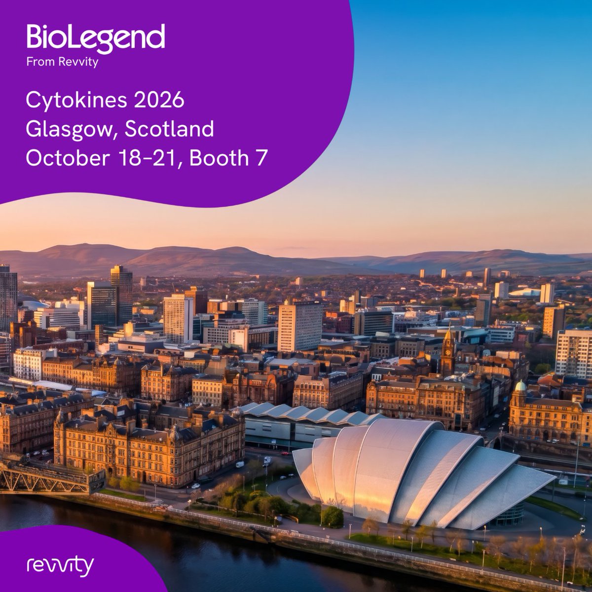 BioLegend's tweet photo. Heading to Cytokines 2026? Join us in Glasgow from Oct 18–21 to explore our reagents, assays, instruments, and custom solutions for cytokine and biomarker quantification, immune cell profiling, and single-cell protein detection. https://t.co/m9XmknPtlz #Cytokines2026 https://t.co/Xx5Sorqfaz