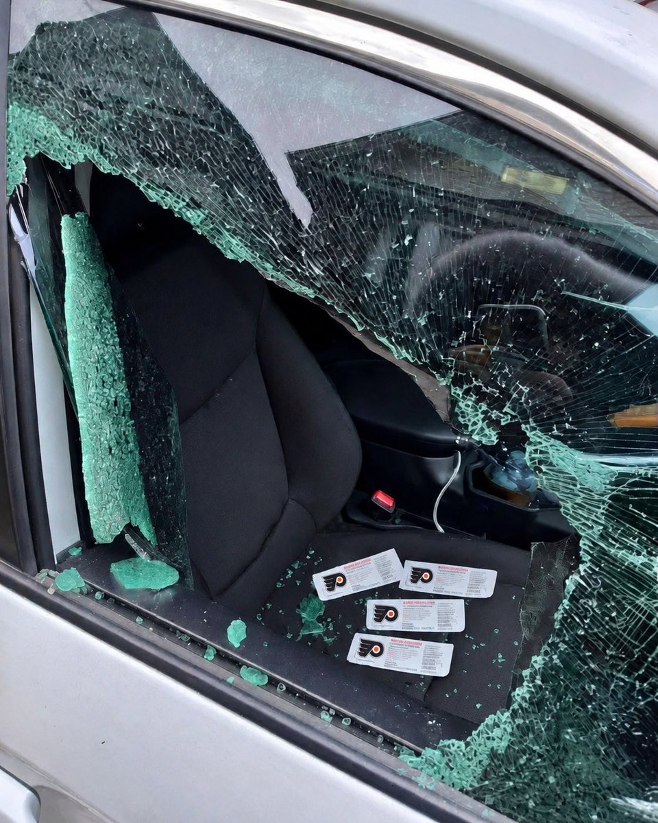 NHLHumor's tweet photo. I left two Flyers tickets in my car. Sadly, someone broke in and left two more https://t.co/qPivav8B1j