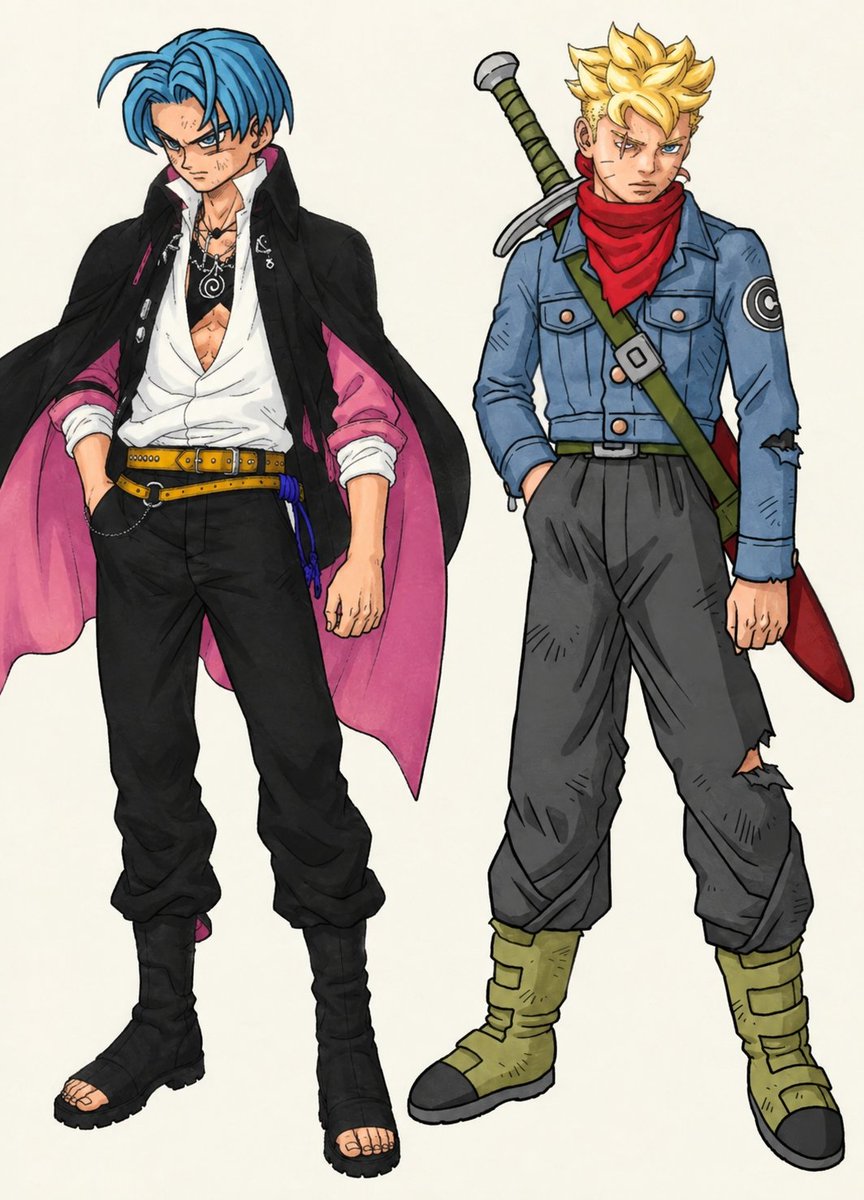 Animangapage's tweet photo. Trunks and Boruto with Swapped Outfits, Do you Like it?🤔
#dragonball
#boruto https://t.co/a8DAj43bFG