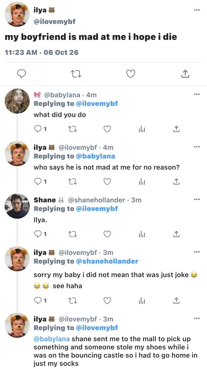mysweetbuny's tweet photo. Boyfriend is mad At me I Hope I Die https://t.co/bz214N8VL8