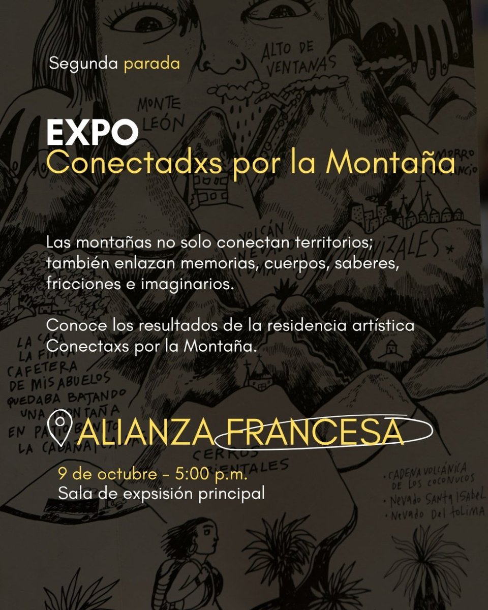 platohedro's tweet photo. ⛰️ Todo al mismo tiempo, en todas partes. Esta semana Conectadxs por la Montaña llega a Medellín con exposiciones, encuentros, conversaciones y procesos creativos. 🌿
📍 Museo de Antioquia · Alianza Francesa · MAMM
📲 Sigue a @platohedro y descubre toda nuestra programación. https://t.co/0rm3T4YsUr