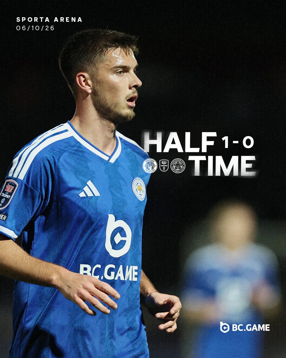 LCFC's tweet photo. A goal behind at the half-way stage ⏸️
#STELEI | @BCGame https://t.co/7WscggPyrQ