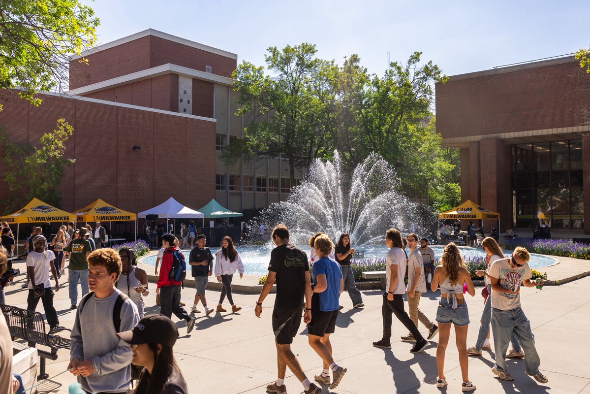 UWM's tweet photo. A peek at campus life beyond the classroom 💛 From creative activities to friendly competition, UWM’s #fallwelcome events gave Panthers plenty of ways to meet new people and get involved! 🐾 https://t.co/UNvAnV2Vml