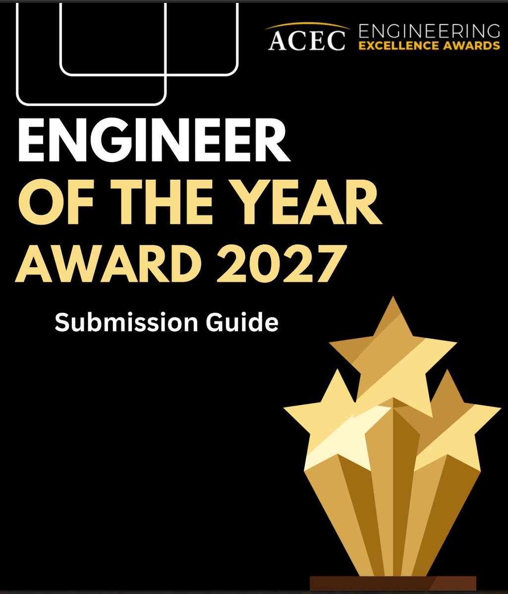 ACECWA's tweet photo. 🏆 𝗘𝗡𝗚𝗜𝗡𝗘𝗘𝗥 𝗢𝗙 𝗧𝗛𝗘 𝗬𝗘𝗔𝗥 𝗥𝗘𝗤𝗨𝗘𝗦𝗧 𝗙𝗢𝗥 𝗡𝗢𝗠𝗜𝗡𝗔𝗧𝗜𝗢𝗡𝗦 for the 2027 Engineering Excellence Awards! 

Guidelines: https://t.co/Ai58UvdrmZ 

𝘋𝘦𝘢𝘥𝘭𝘪𝘯𝘦: 𝘕𝘰𝘷. 20 

#engineering #EEA #leadership https://t.co/PlqySG09Ei