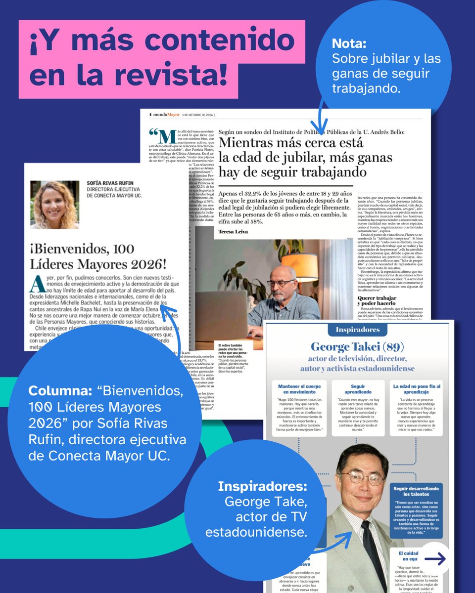 ConectaMayor's tweet photo. ¡La edición de nuestra revista Mundo Mayor n° 91 ya está aquí!
Léela y únete a la conversación en los comentarios 👇
https://t.co/FHtzva2RQf https://t.co/azGHPT4TWS