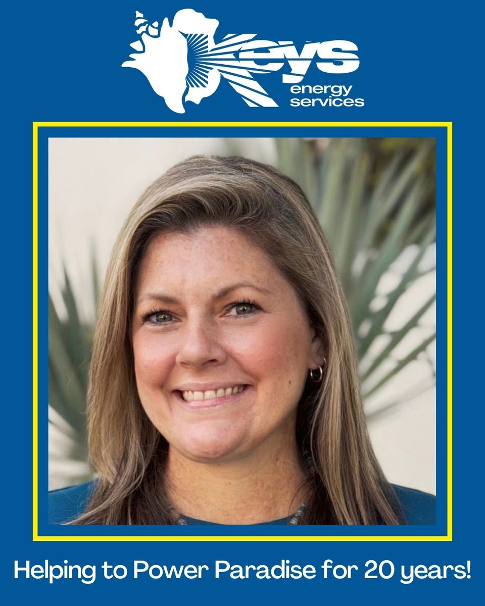 KeysEnergy's tweet photo. KEYS' Amber Menendez celebrated her 20th anniversary on October 2. Menendez is the Collections Supervisor in the Customer Services department &amp; is responsible for overseeing the duties and responsibilities of the Collections Section. #PoweringParadise https://t.co/l3qYZGEhPK