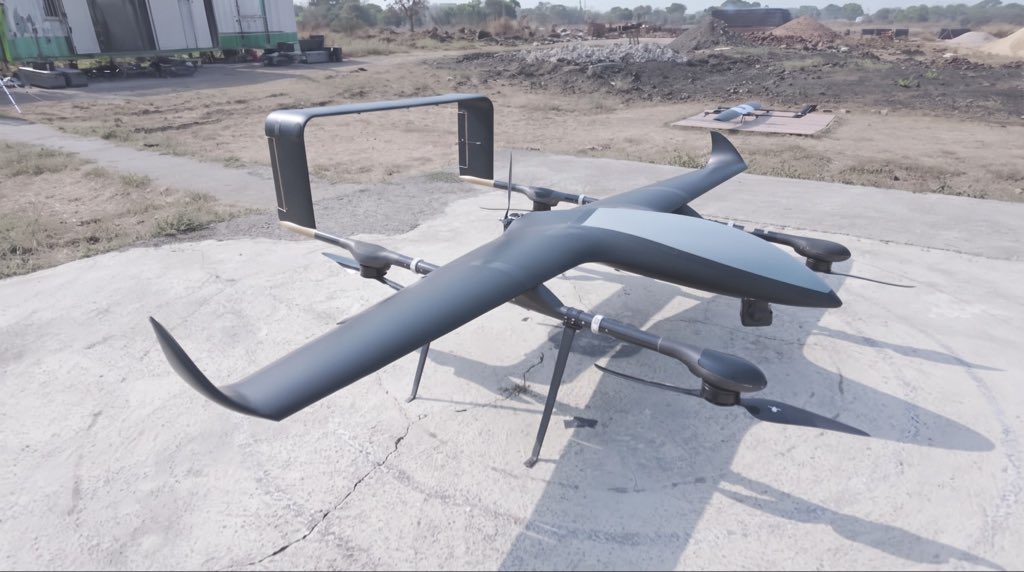 ShivanChanana's tweet photo. India’s @ideaforge_tech unveils ZOLT Hybrid and ZOLT UCAV.

The Hybrid offers 6+ hours of surveillance, while the UCAV is designed for tactical precision strikes.

Operationally, these drones could help Indian forces track enemy movements, direct artillery fire and operate despite GPS jamming.

A significant step towards EW-resilient drone warfare.