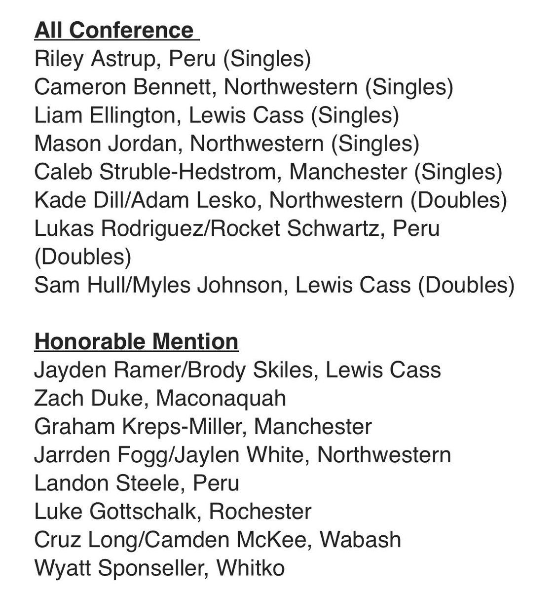 ADTigers's tweet photo. 🎾 Boys Tennis TRC All Conference Selections 🎾 https://t.co/fu38lMFaof