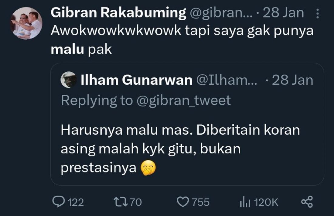 awiyanto65's tweet photo. Gimana Indonesia mau kedatangan investor ASING ?...
JIKA DATANGPUN KITAP AKAN DITIPU KARENA WAPRESNYA GOBLOK! SMANYA TIDAK TAMAT....
@prabowo CC @DPR_RI @Gerindra @mohmahfudmd
#gibranout
#goblok https://t.co/zD2glOvysF