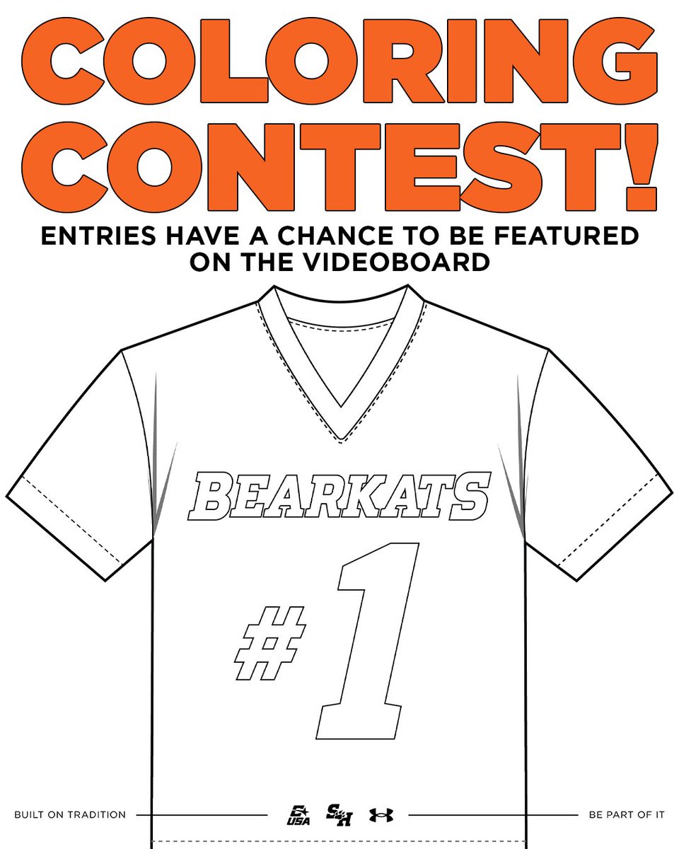 BearkatSports's tweet photo. Participate in our Coloring Contest and have a chance to be featured at our Extra Yard for Teachers game on October 14th!
Download your sheet: https://t.co/4PdUy2D3k0
Submit your design: https://t.co/PA7kIAQNwo
#EatEmUpKats | #BePartOfIt https://t.co/4B7tettQ6j