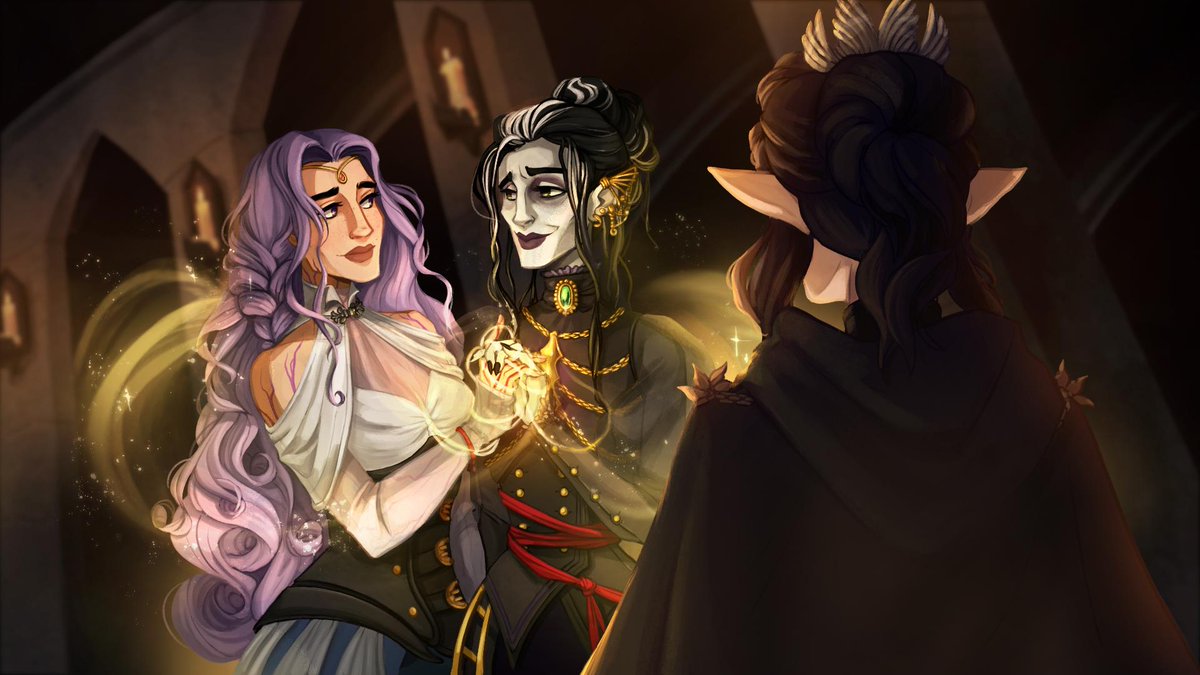 CriticalRole's tweet photo. Bells Hells return to Exandria with a proposal for the gods and their own visions for the future to come...

Watch the best bits of Critical Role Campaign 3, 121 Part 1 - "A New Age Begins" with Critical Role Abridged, available now on YouTube!

WATCH CRITICAL ROLE ABRIDGED ⬇️
https://t.co/ijmmAUARkU 

[ Artwork by https://t.co/DgqosdS6cL 🎨 ]