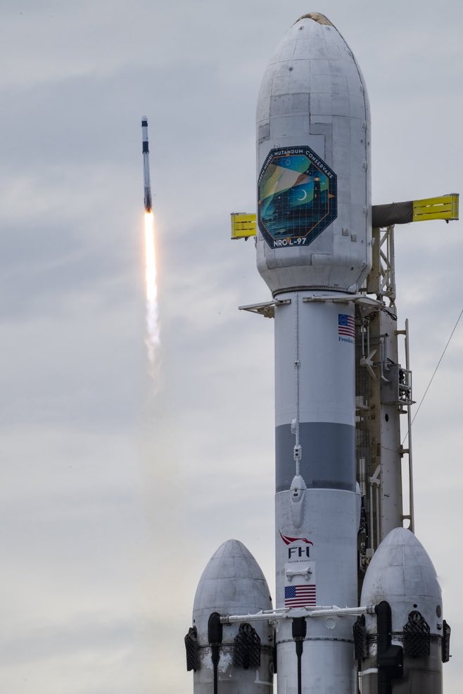 ROCKETIIX's tweet photo. Up next, Falcon Heavy will launch the NROL-97 mission https://t.co/NcjzRvrVYP