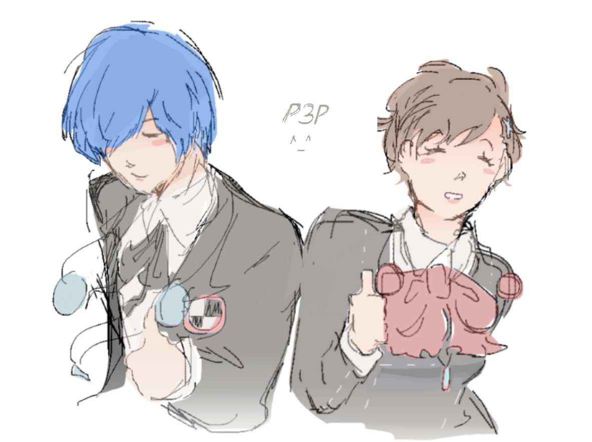 miinakaka's tweet photo. p3p gang ^_^ thumbs up. #persona3 https://t.co/9OpCBJNHkc