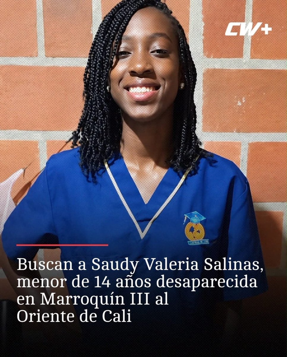 JulieDuque1's tweet photo. 🔴 Atención Cali 🆘
Saudi Valeria Salinas Zúñiga, adolescente de 14 años, desapareció desde el 4 de octubre en el barrio Marroquín, al oriente de la ciudad.
Valeria hace parte de la Asociación Casa Cultural del Chontaduro.
Favor RT ⬇️ https://t.co/AI7PYu7PCD