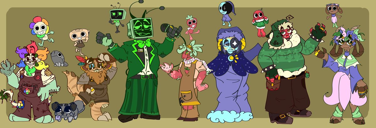 Samica_R's tweet photo. (REPOST)

All the mains! well...minus gourdy. 

#dandysworld https://t.co/YuG77ASnZs