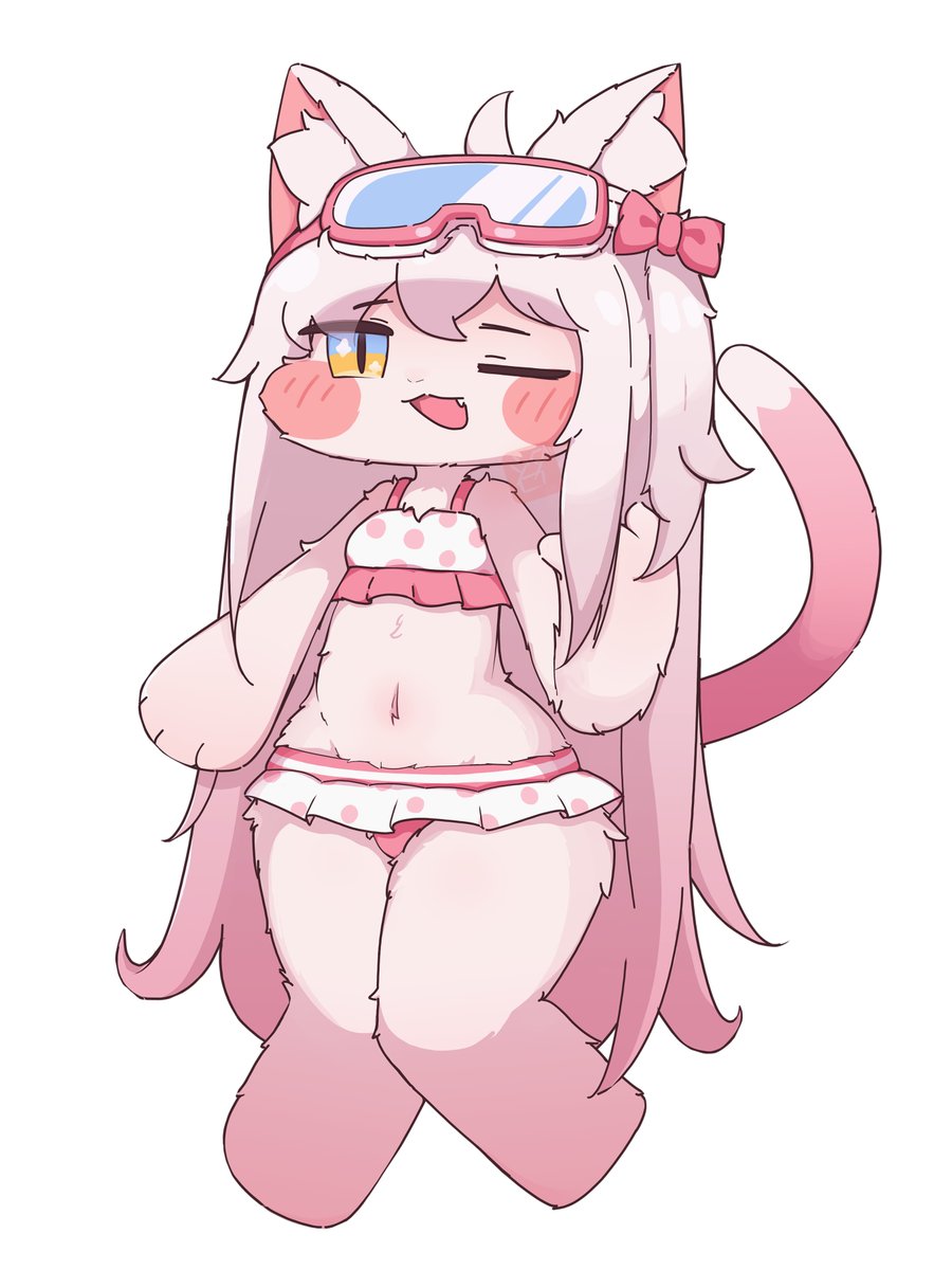 gensu6610's tweet photo. ※微獣化注意
もふ増し水着コミーにゃ🐈 https://t.co/5PmqQckmYq
