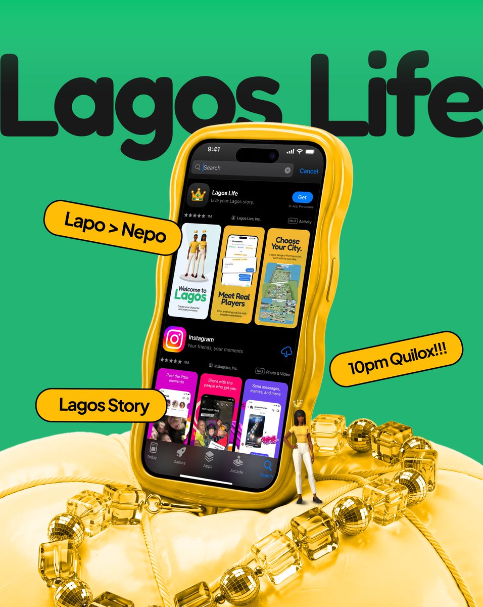 divinedidit's tweet photo. Seeing Lagos Life tweets everywhere made me sign up. 

After playing for a bit, I wondered...what if this web game was an App Store app?

Here’s a visual direction of how its app screenshots could look if it launched today. https://t.co/nfXgFJpCSM