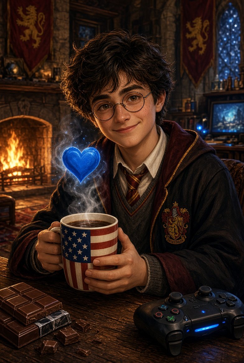 RealCoffeeChoco's tweet photo. "Generate an image of a Harry Potter character based on my account." https://t.co/JCJW0kK5Wq