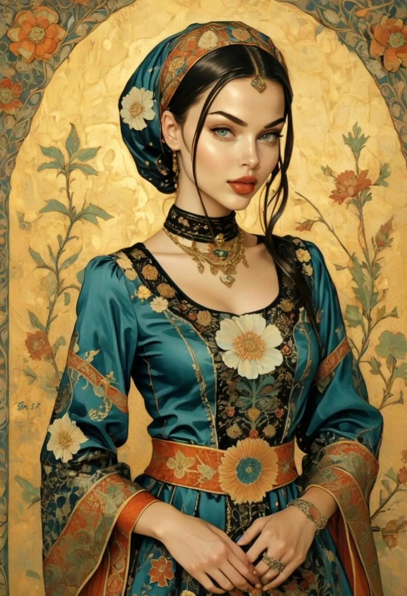 free_man_575's tweet photo. #art_painting #portrait_painting #arabesque_background #beautiful_woman #beauty_eyes #gray_eyes #black_hair #sexy_woman #veil #jewelry #flowers #flowers #Gr_57 π± https://t.co/sv7M8DTH9S