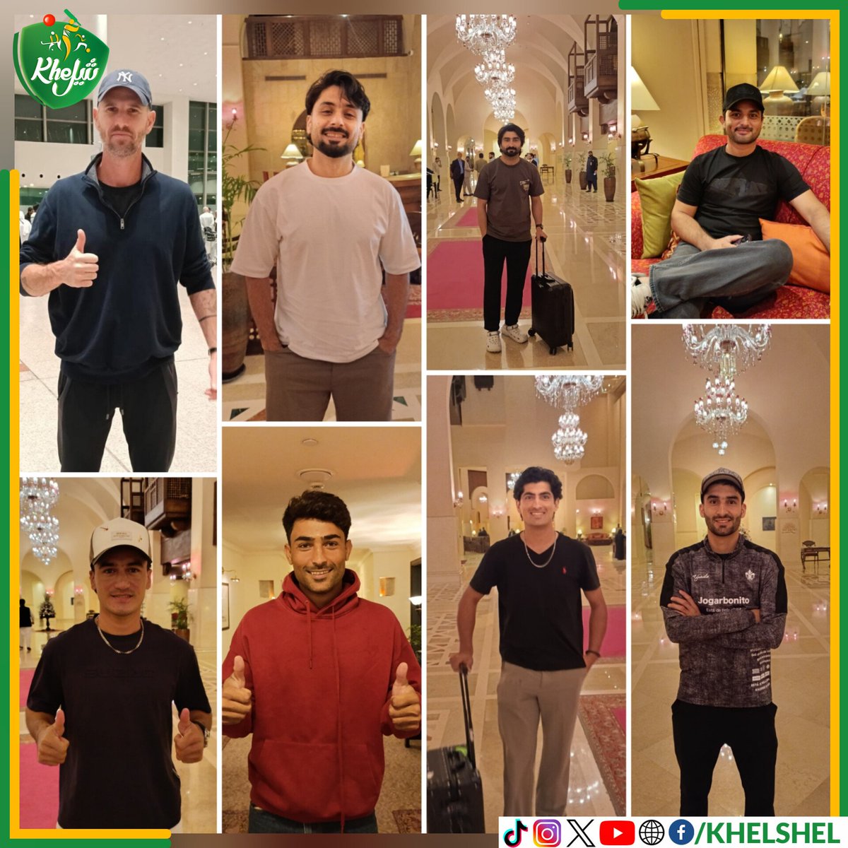 khelshel's tweet photo. Pakistan players have reached Islamabad hotel to play the T20I series against Sri Lanka. Saim Ayub and Arafat Minhas will join the squad tomorrow.
#PAKvSL | #Cricket | #Pakistan | #ShaunTait | #Islamabad https://t.co/tUAhlQexh5