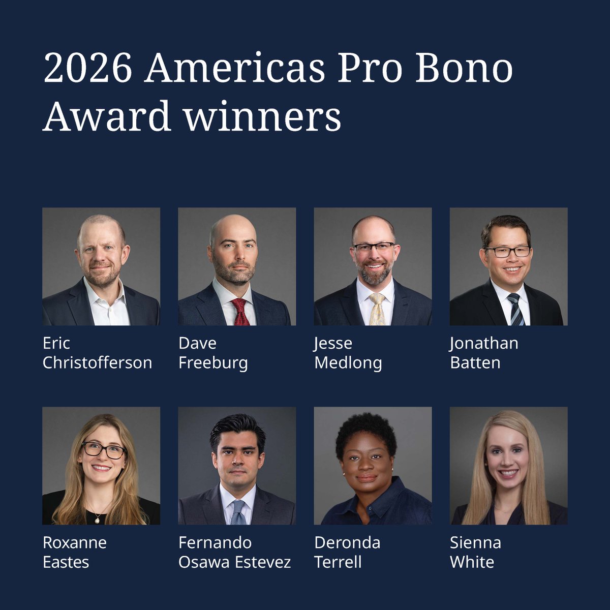 DLA_Piper's tweet photo. DLA Piper is proud to recognize the recipients of our 2026 Americas Pro Bono Awards.

This year's honorees have worked to expand access to justice for individuals and families, support immigrants and asylum seekers, and advocate for vulnerable children. Their work has also focused on environmental and sustainability initiatives, strengthening nonprofit organizations, protecting wildlife conservation efforts, and helping communities access critical public benefits.

DLA Piper is also pleased to present its inaugural Pro Bono Lifetime Achievement Award to Of Counsel Kenneth Schmetterer. Throughout his career, Ken has dedicated substantial time to matters involving prisoners' rights, reentry, youth defense, clemency, civil rights, and education equality. His commitment to service, mentorship, and access to justice has created lasting impact.

Please join us in congratulating this year’s award recipients. Learn more about our pro bono work: https://t.co/h7Wfl0WLHT